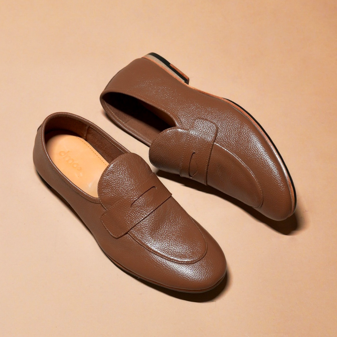 Flexo Tannino | Tan milled leather loafers
